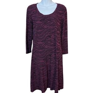 Cutloose LagenLook Zebra Stripe Burnout Tunic Dress Women's Size Large‎